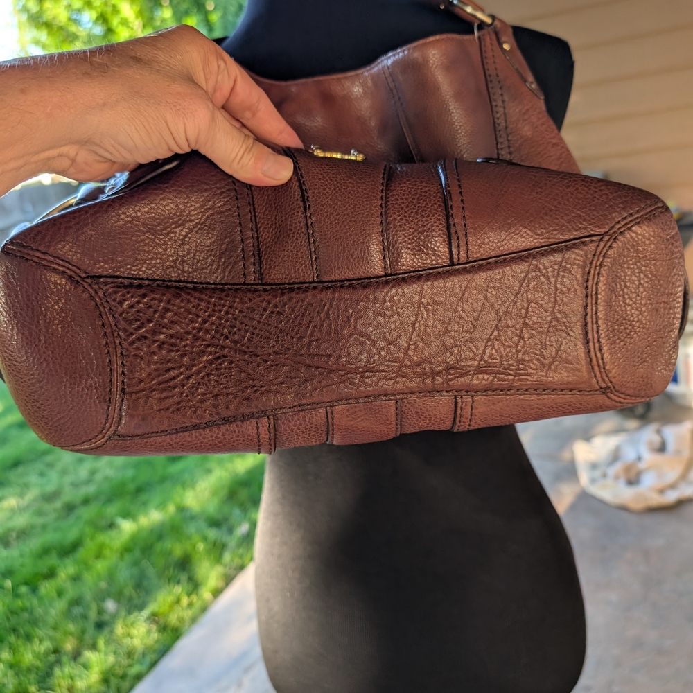 Michael Kors Brown Pebbled Leather Shoulder Bag - Picture 5 of 11